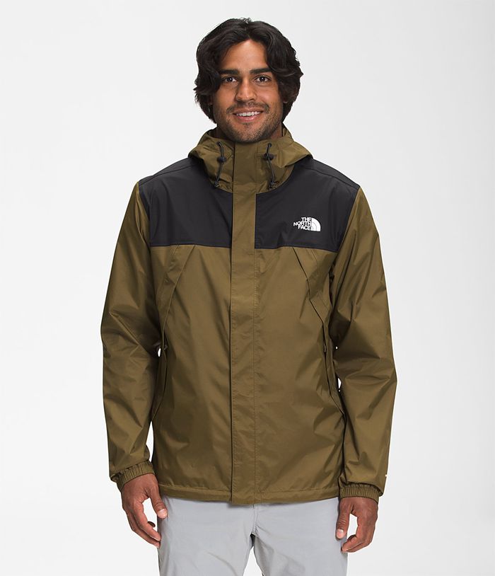 Casaca Impermeable The North Face Hombre Antora Verde Oliva/Negras - Peru 35406UCYQ